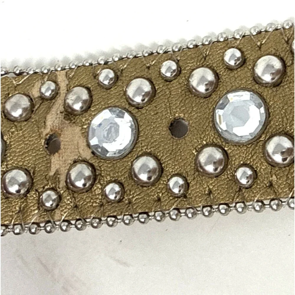 Womens Western Blingy Belt Sz L Studs Rhinestones Boujee Rodeo Gilded Queen Bey